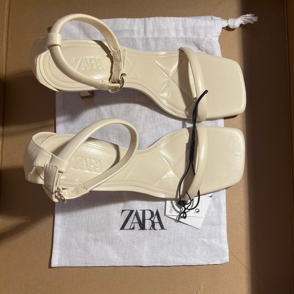 NWT ZARA LEATHER HEELS - Picture 12 of 15